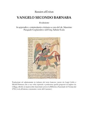 cover image of Vangelo secondo Barnaba